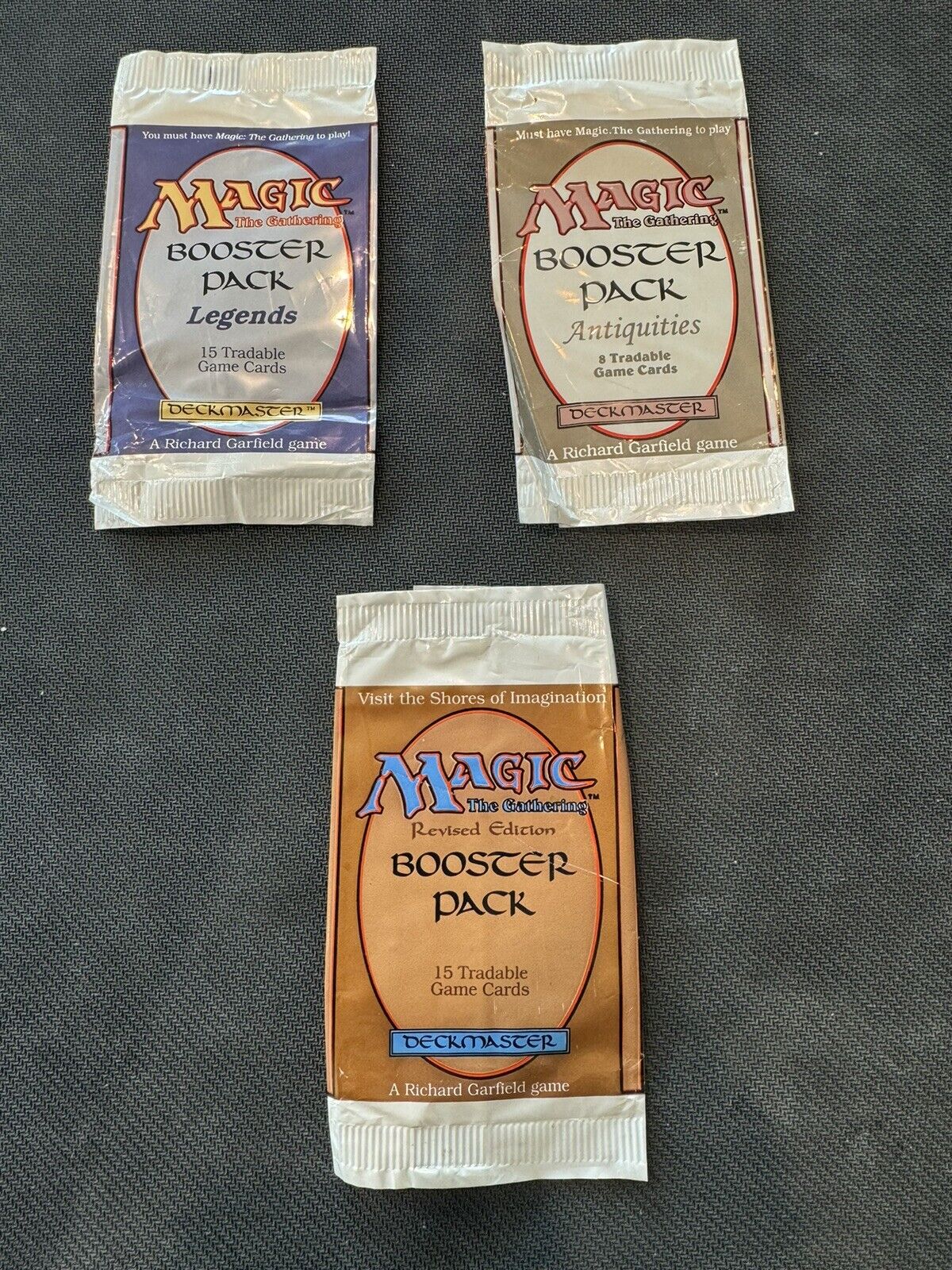 MTG| ANTIQUITIES , LEGENDS, REVISED | 3x booster Pack EMPTY wrapper | Magic