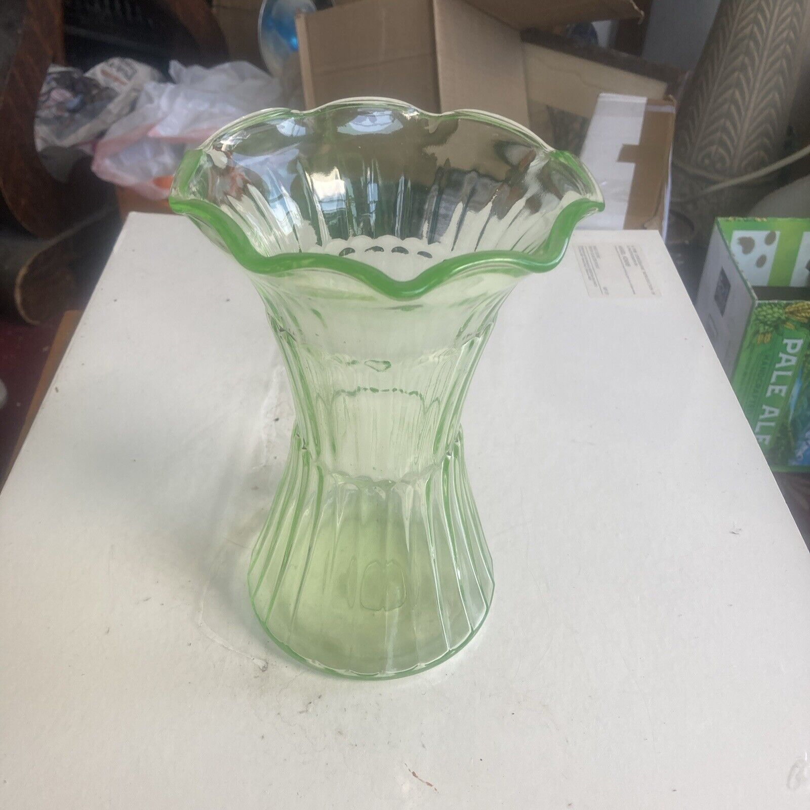 vintage green depression glass