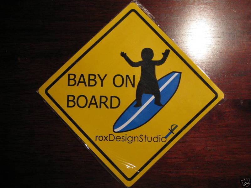 Car Magnet - Baby on Surf Board magnet