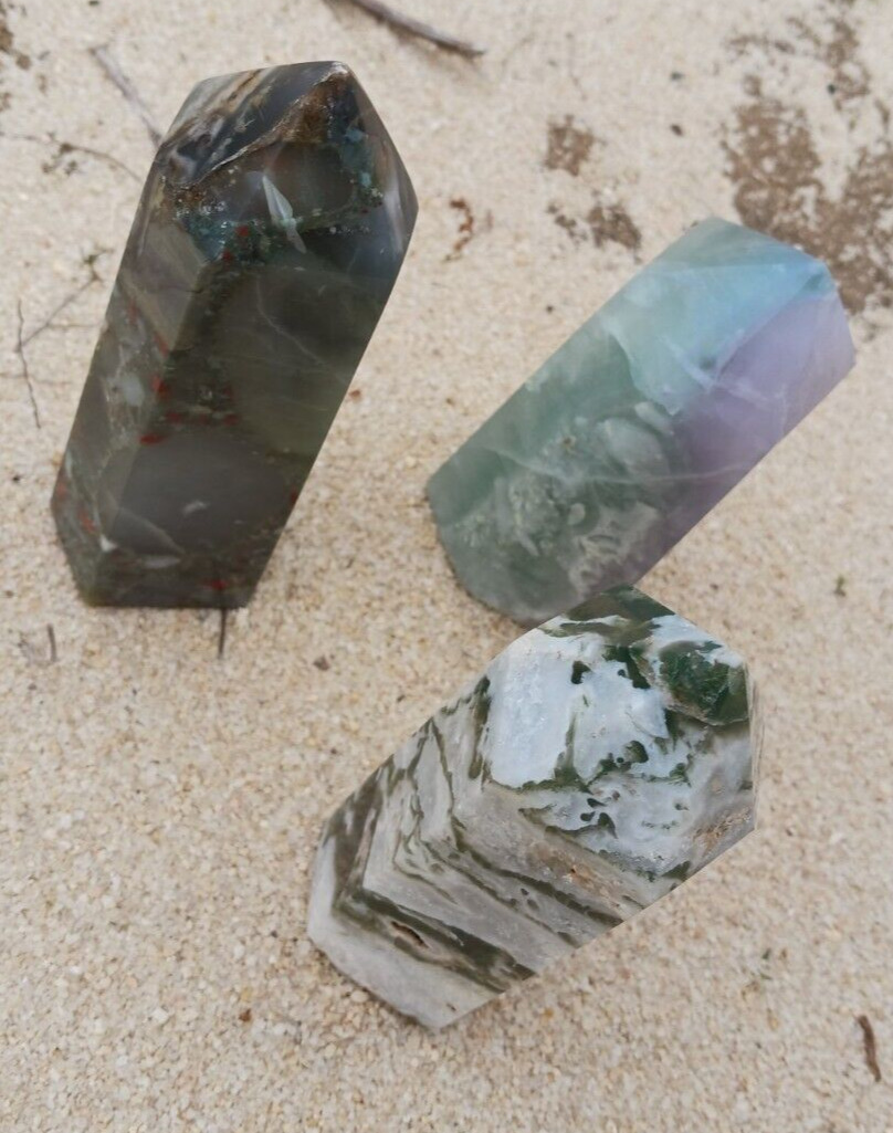3lb 11oz mixed  lot of 3 Obelisk specimens Crystal Gemstone healing crystal