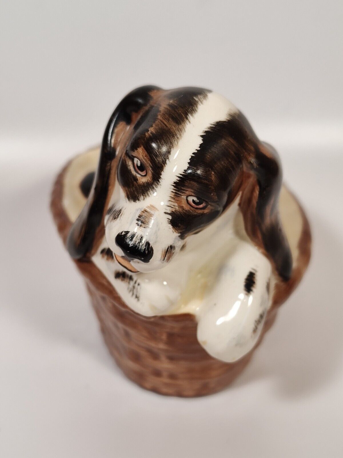 Vintage Goebel Cocker Spaniel Dog in Basket