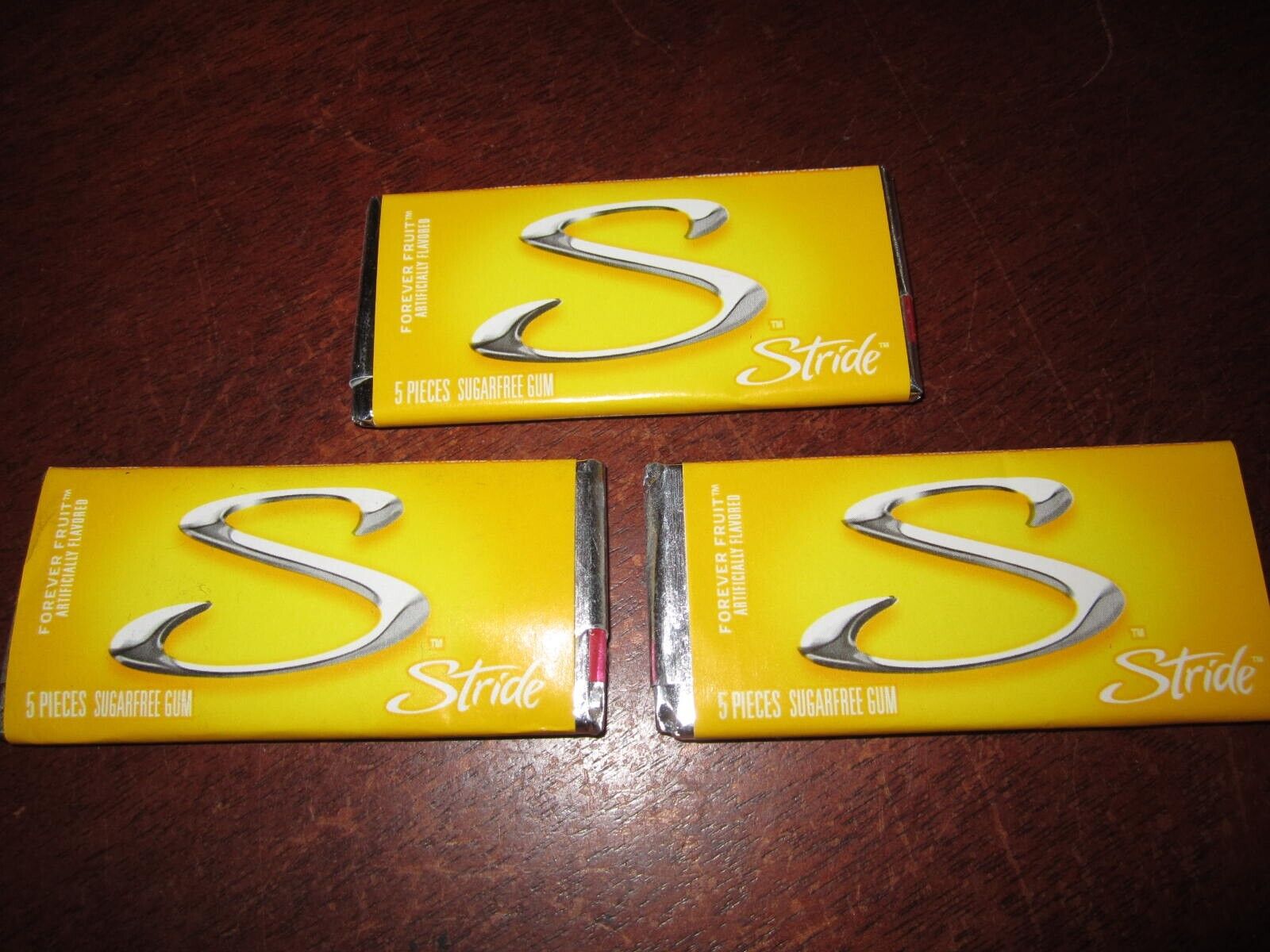 Stride Forever Fruit Discontinued Gum 3 sealed mini collector packs ~ VERY RARE