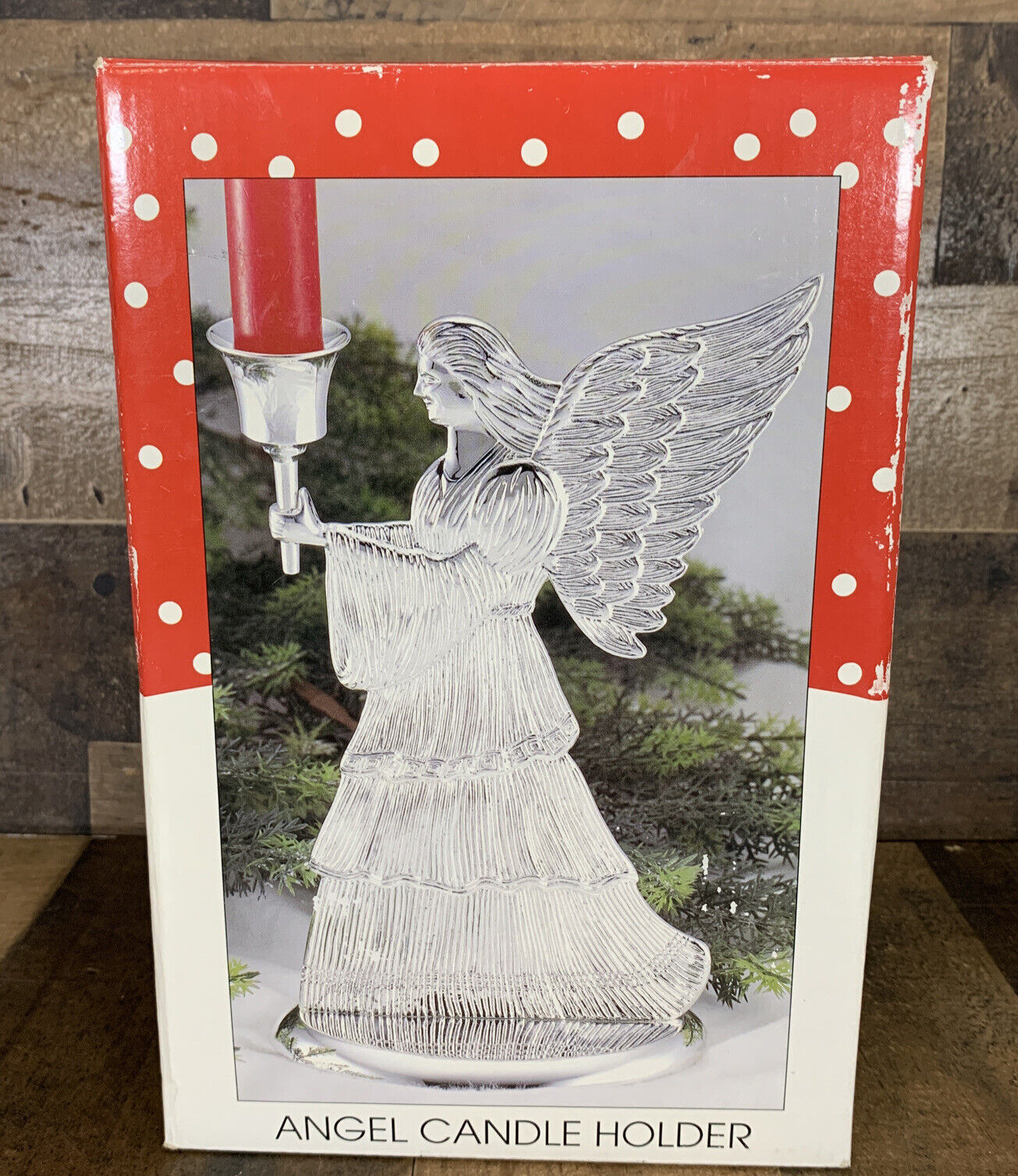 International Christmas Silver plated 1995 Angel Candle Holder 9inches Boston