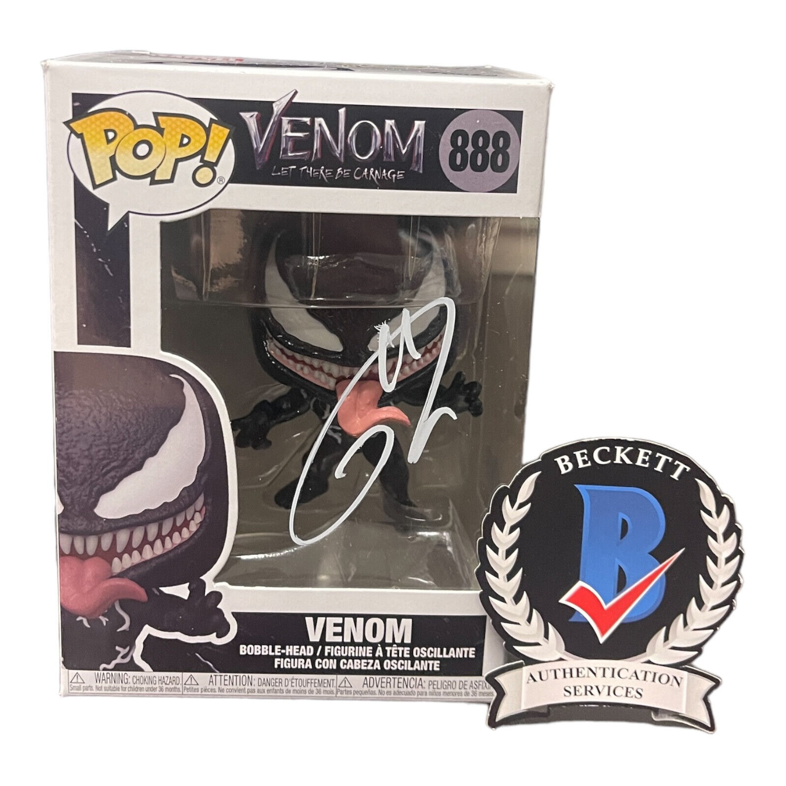 Tom Hardy Signed Autograph Venom Let There Be Carnage Funko Pop 888 Beckett BAS