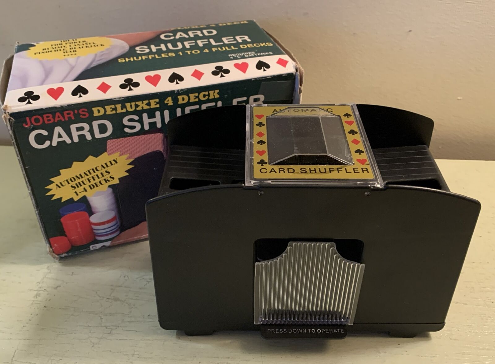 Vintage JOBAR'S DELUXE AUTOMATIC 4 DECK CARD SHUFFLER Works