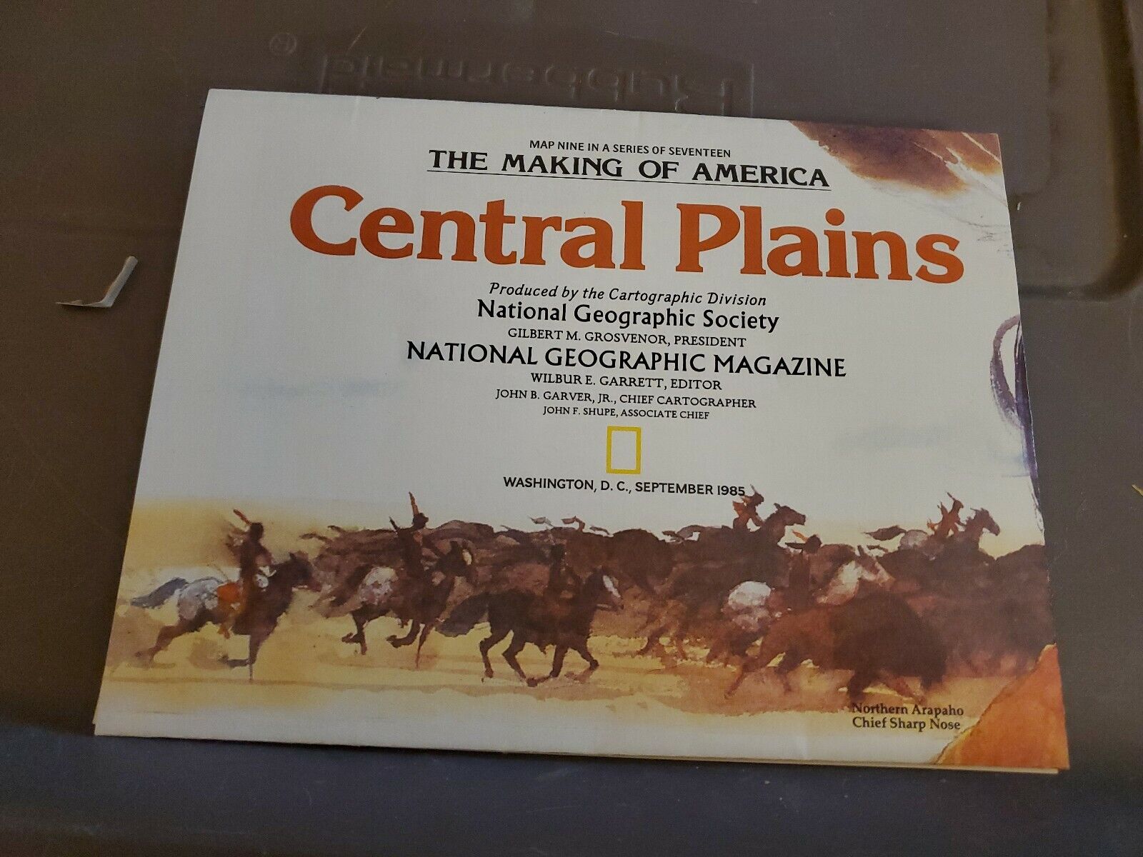 1985-9 Sep CENTRAL PLAINS Making of America National Geographic Map Poster New