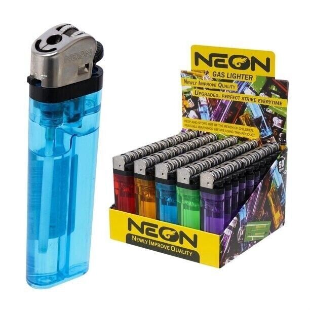 10  Neon Disposable Cigarette Lighters Premium Quality / USA Seller (LOT OF 10)