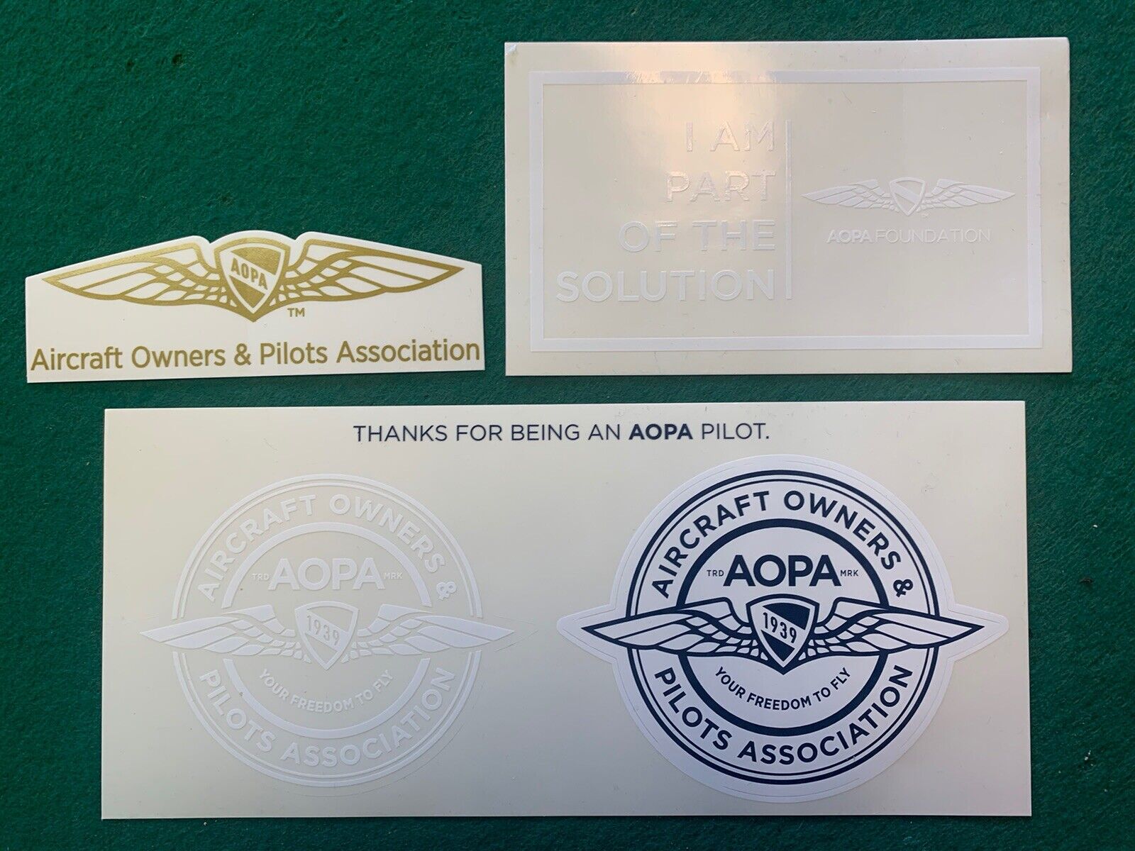 AOPA AIRCRAFT OWNERS & PILOTS ASSOCIATION STICKER 4 Stickers Total BRAND NEW
