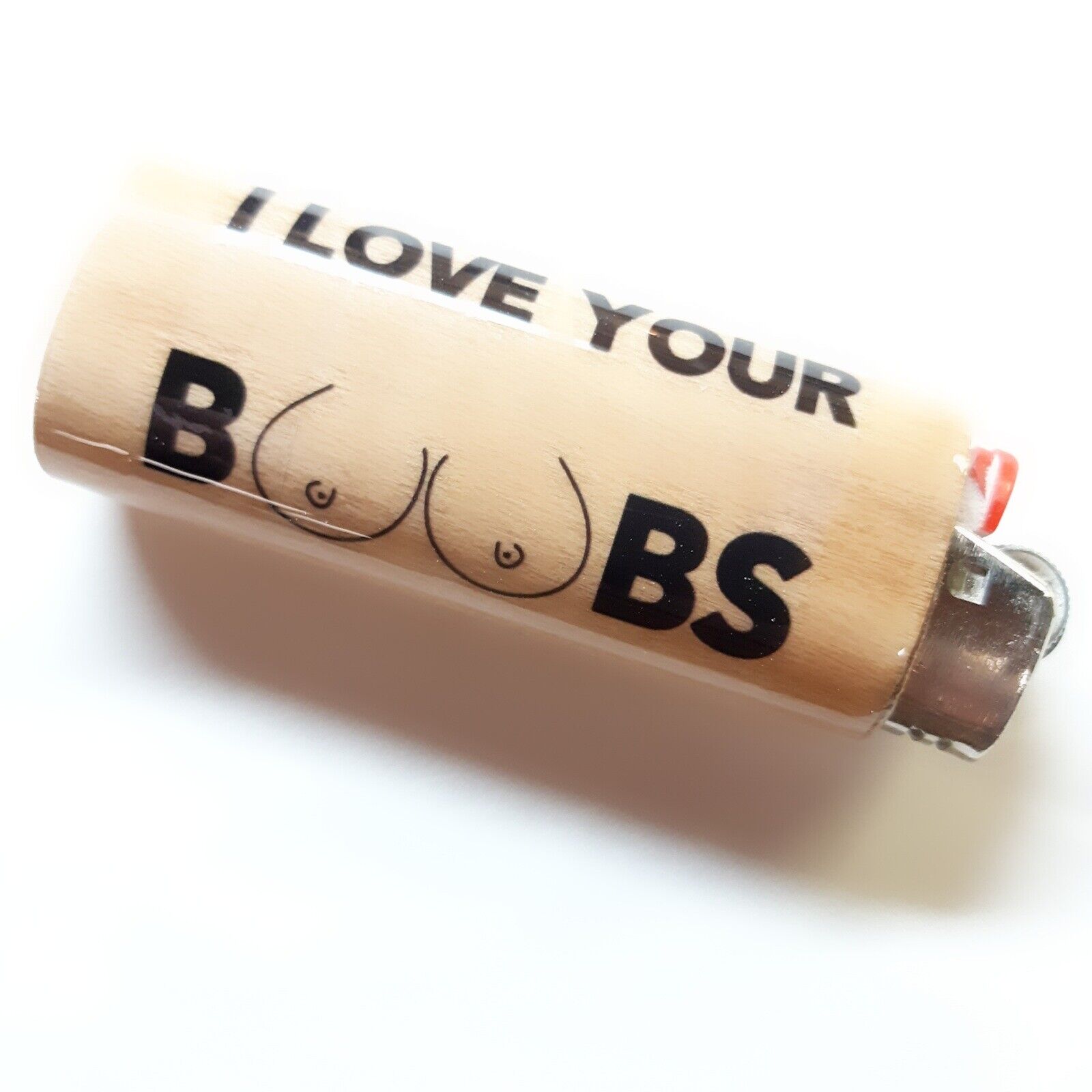 I Love Your Boobs Breasts Tits Lighter Case Holder Sleeve Cover Fits Bic Lighter
