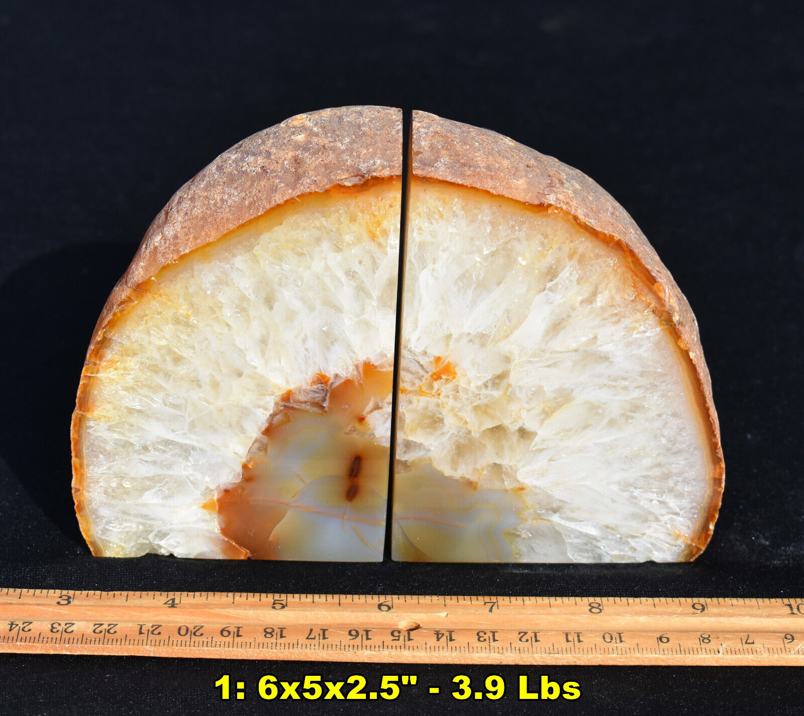 Natural Color GEODE BOOKENDS * U Pick from 16 * 6-9\