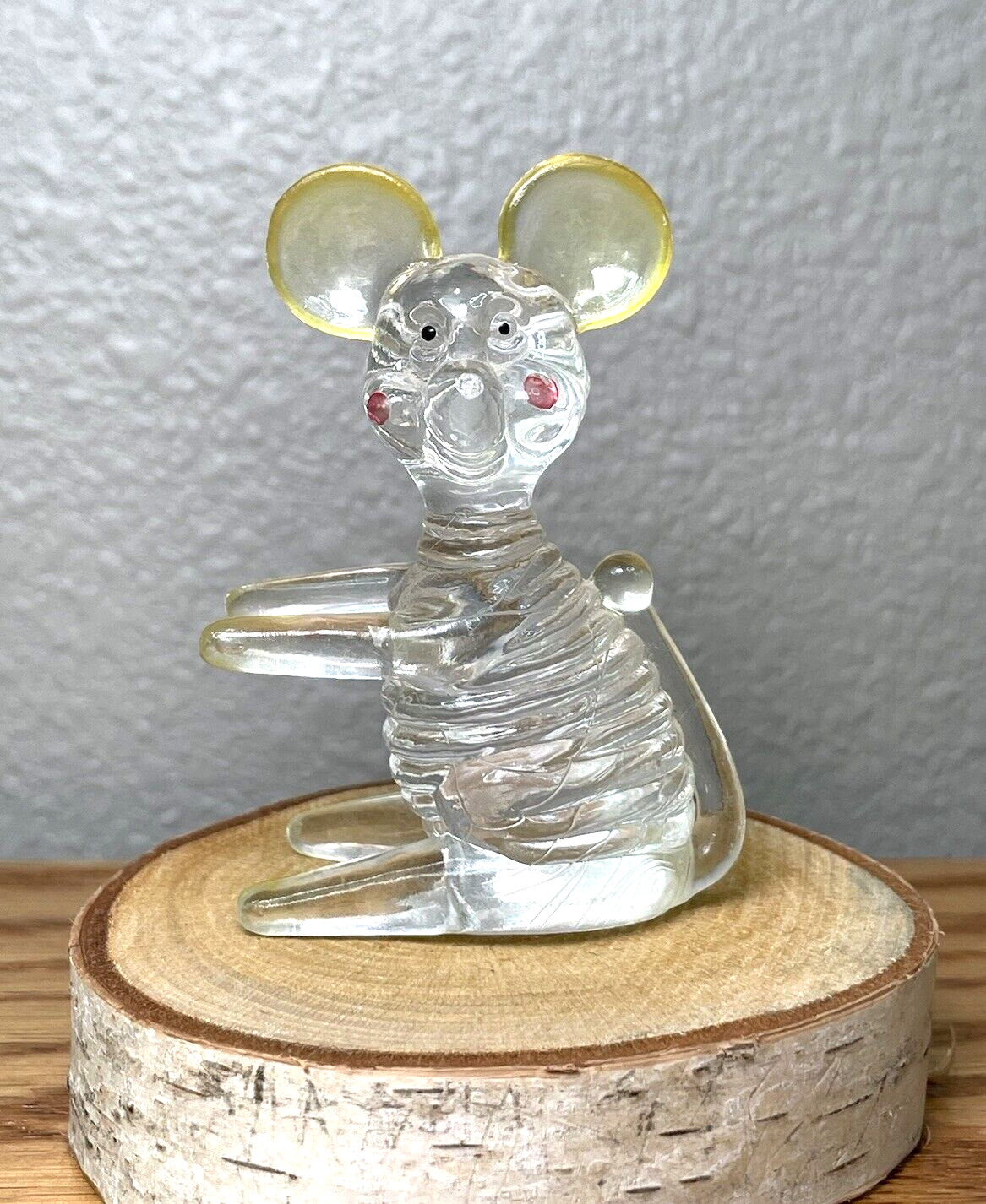Vintage Acrylic Lucite Mouse Figurine Hong Kong Mini Delicate
