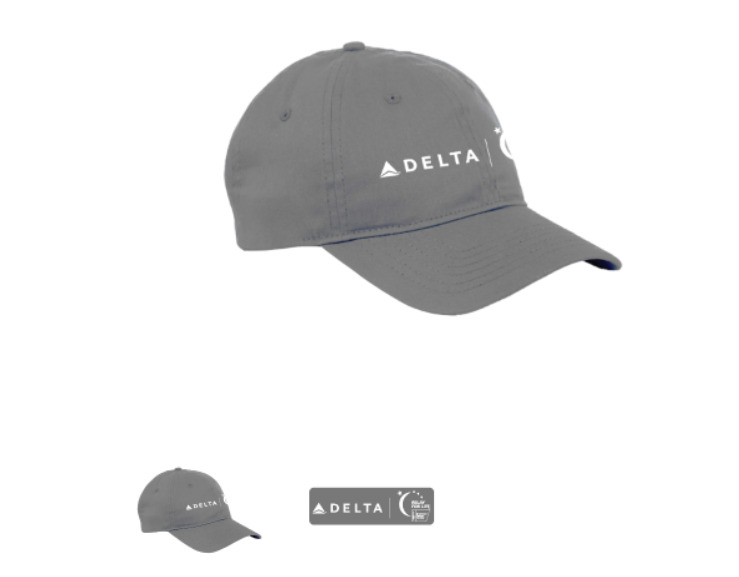 NEW Delta Airlines American Cancer Society Hat - Gray