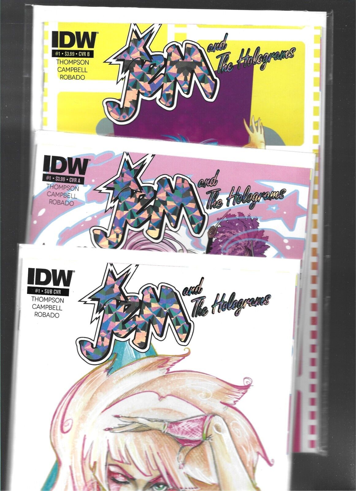 Jem and the Holograms #1 - 3 variants - prism foil covers