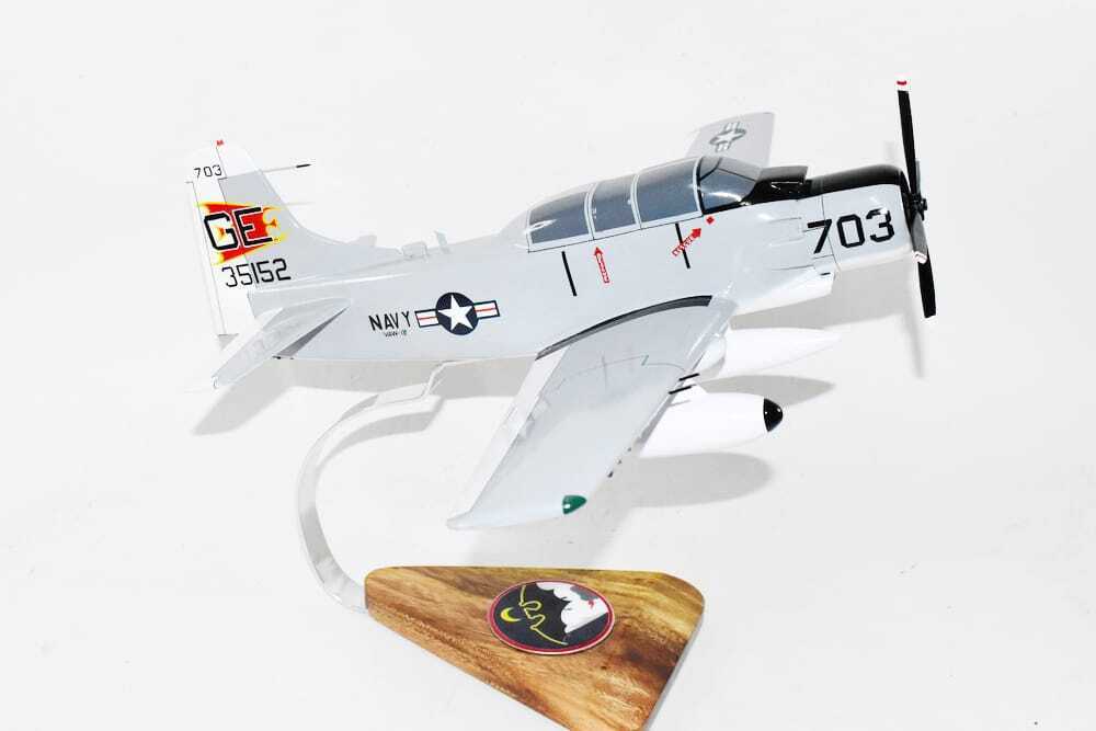 VAW-12 Bats EA-1F Model, AD5Q,  Navy, 1/33 Scale Model, Mahogany