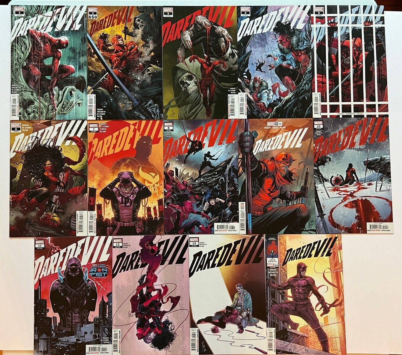 Daredevil 1-14 Complete Comic Lot Run - Daredevil & Electra Marriage - Zdarsky