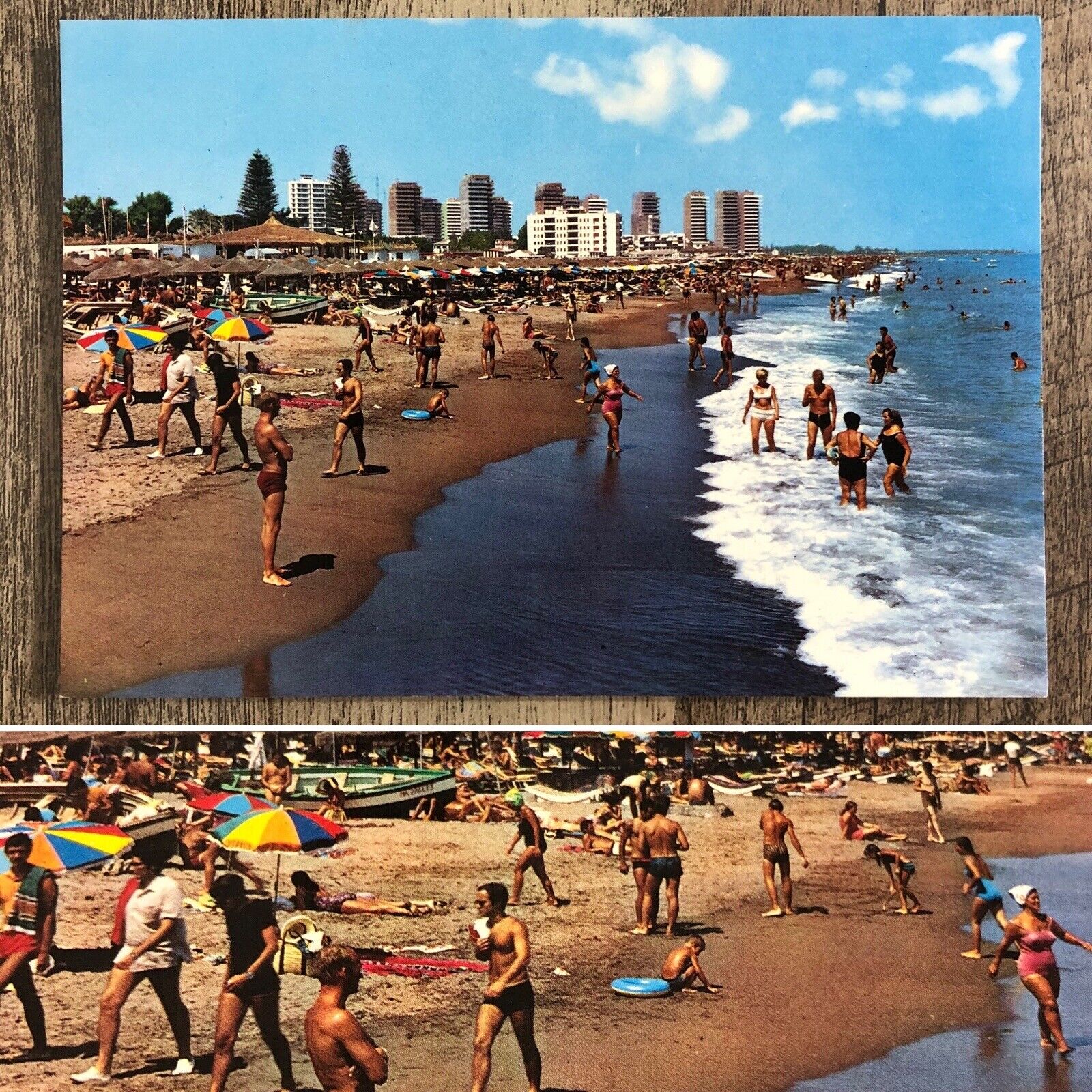 Vintage TORREMOLINOS (Costa Del Sol) Partial View of Beaches Postcard