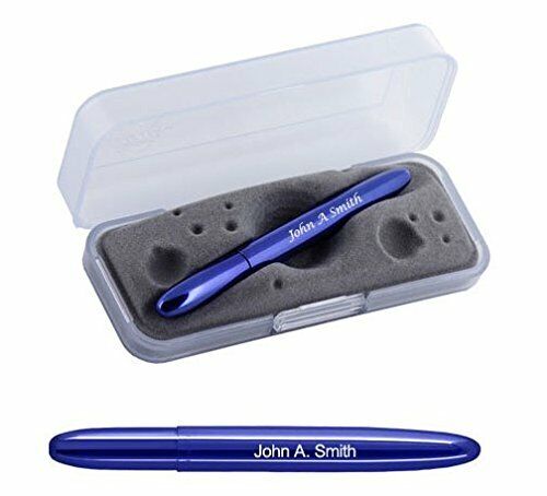 1 Personalized/Engraved Blueberry Blue Fisher Bullet Space Ballpoint Pen 400BB