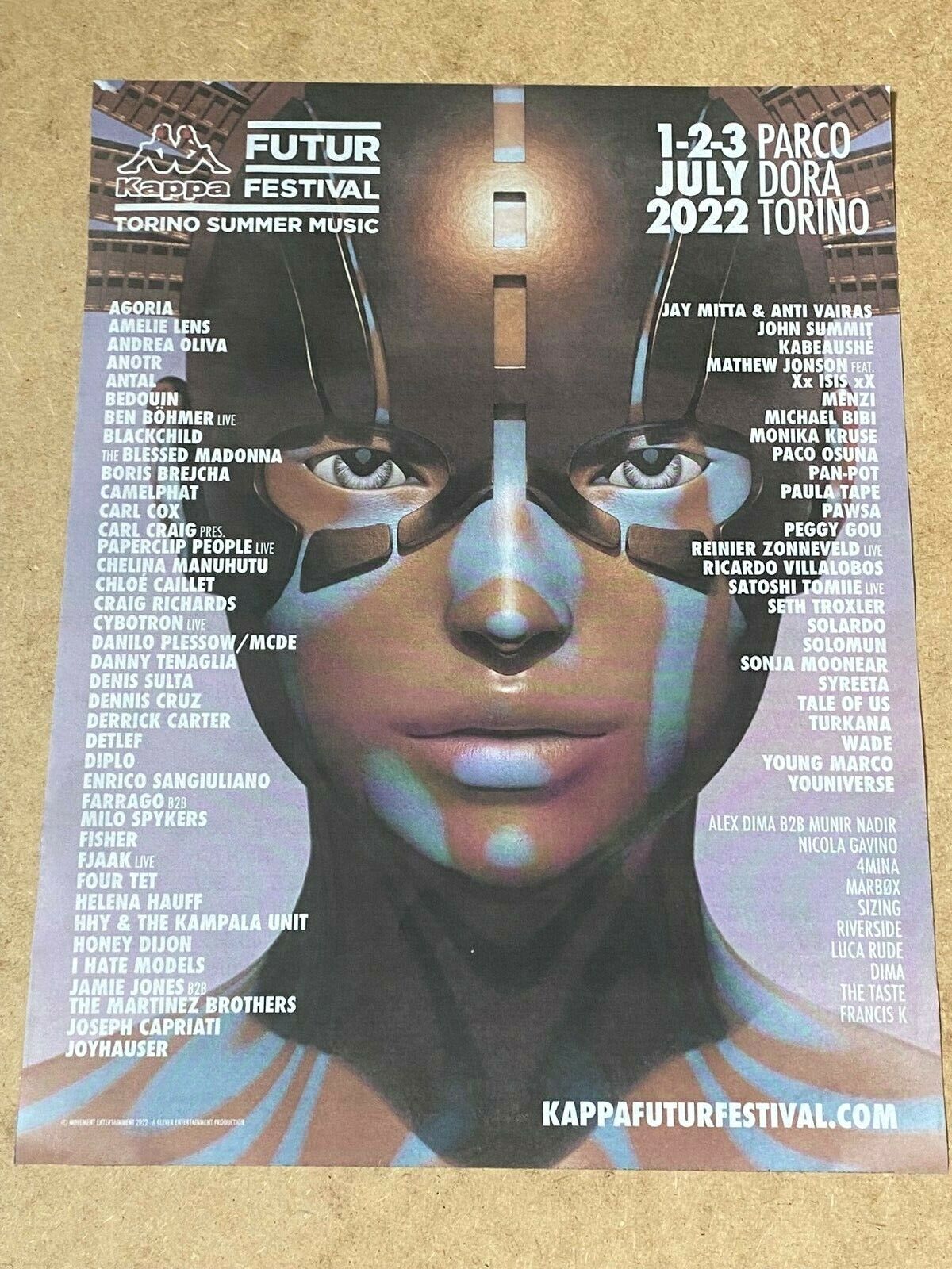 Collectable 2022 Newspaper Advert Picture Poster Futur Festival Torino Kappa