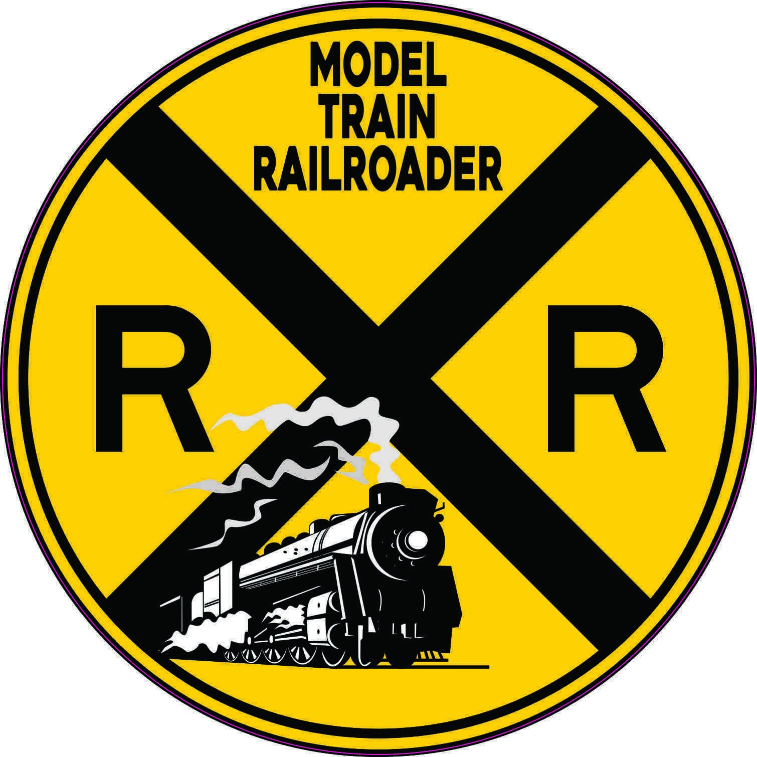 5in x 5in Model Train Railroader Sticker Car Truck Vehicle Bumper Decal
