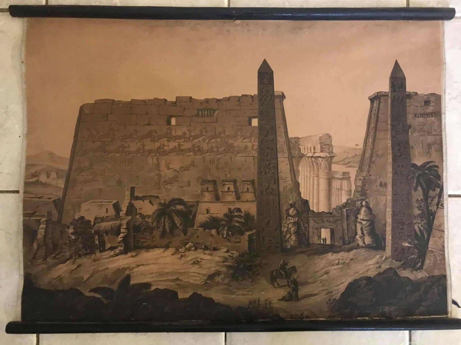 Temple in Luxor, Egypt - litograph poster