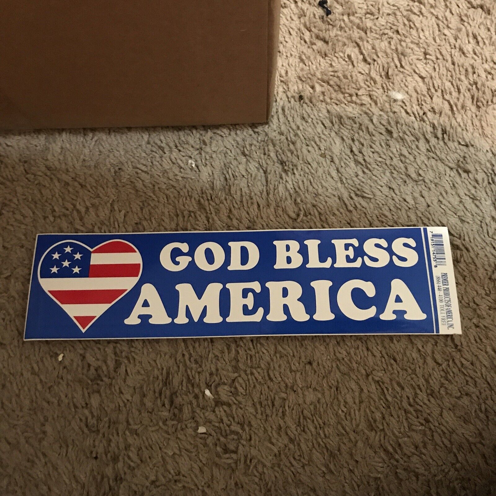 10in x 3in God Bless America USA Flag Vinyl Sticker Car Vehicle Bumper Decal
