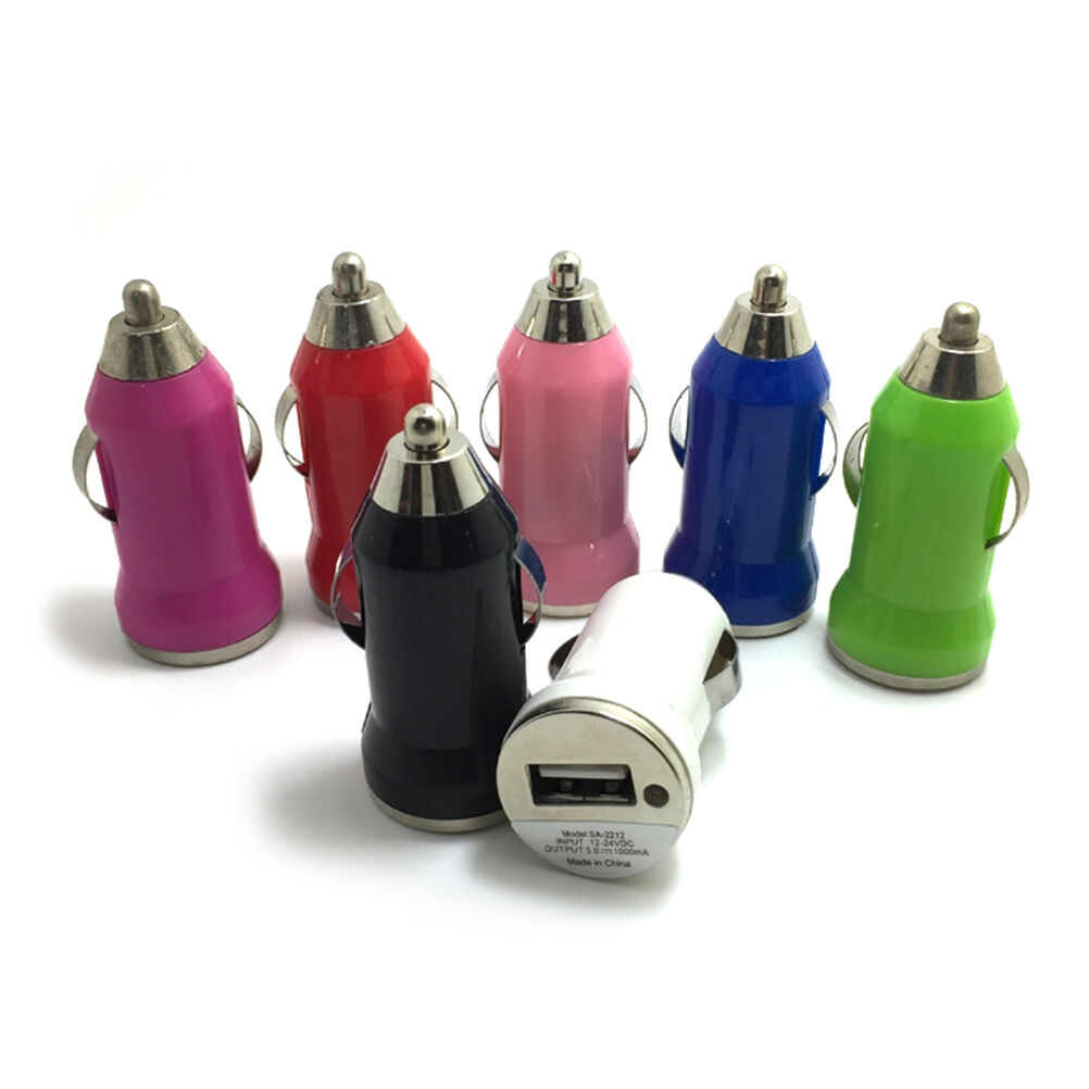 1Universal Car USB Metal 1 Port Mini Charger Adapter Bullet For Cell Phone  G3VF