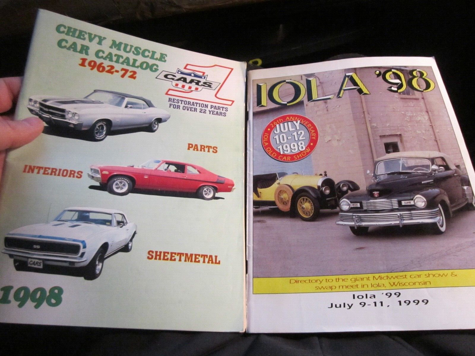 1998 CHEVY MUSCLE CAR CATALOG CARS 1 & 1998 ILOA OLD CAR SHOW MAGAZINE BBA42