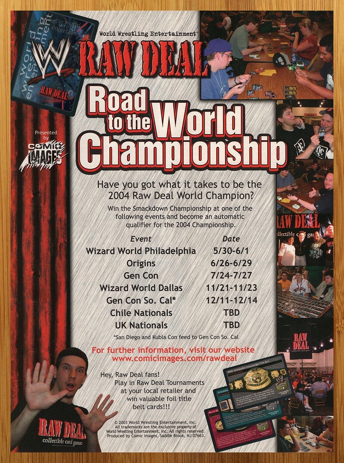 2003 WWE Raw Deal CCG World Championship Print Ad/Poster Wrestling TCG Cards Art