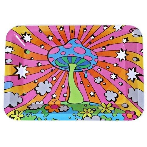 Trippy Mushroom Rolling Tray Ash Tray 5x7 PREMIUM Stoner Tray Psychadelic Vision