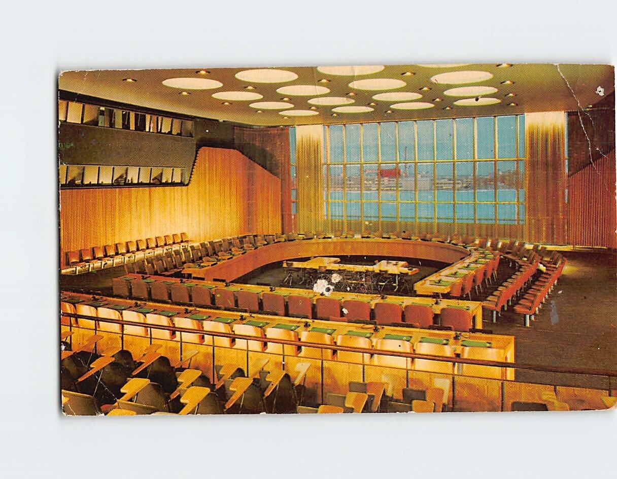 Postcard Economic and Social Council Chamber United Nations Headquarters NYC USA