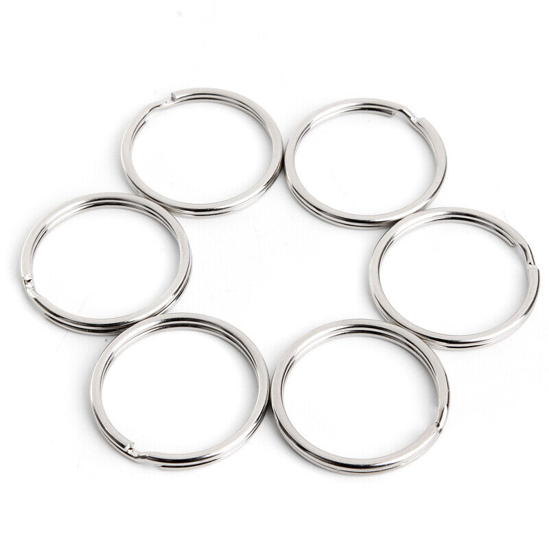 Round Key Rings, Sturdy Nickel Plated Metal O Rings Split Keychain Rings for Hom