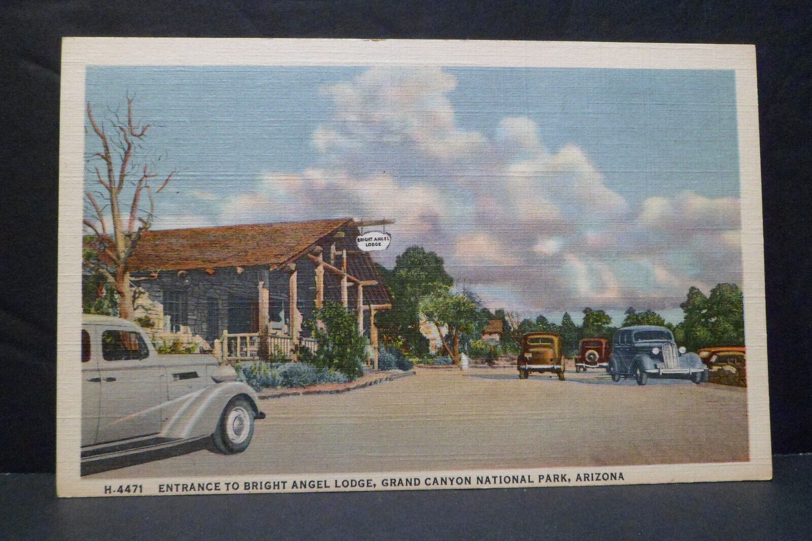 Bright Angel Lodge Grand Canyon N.P. Arizona Fred Harvey Vintage Linen Postcard