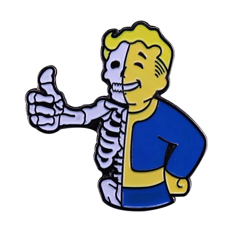 Fallout The Vault Boy Enamel Pins Vault Man Gamer Mascot Badge Brooch Jewellary