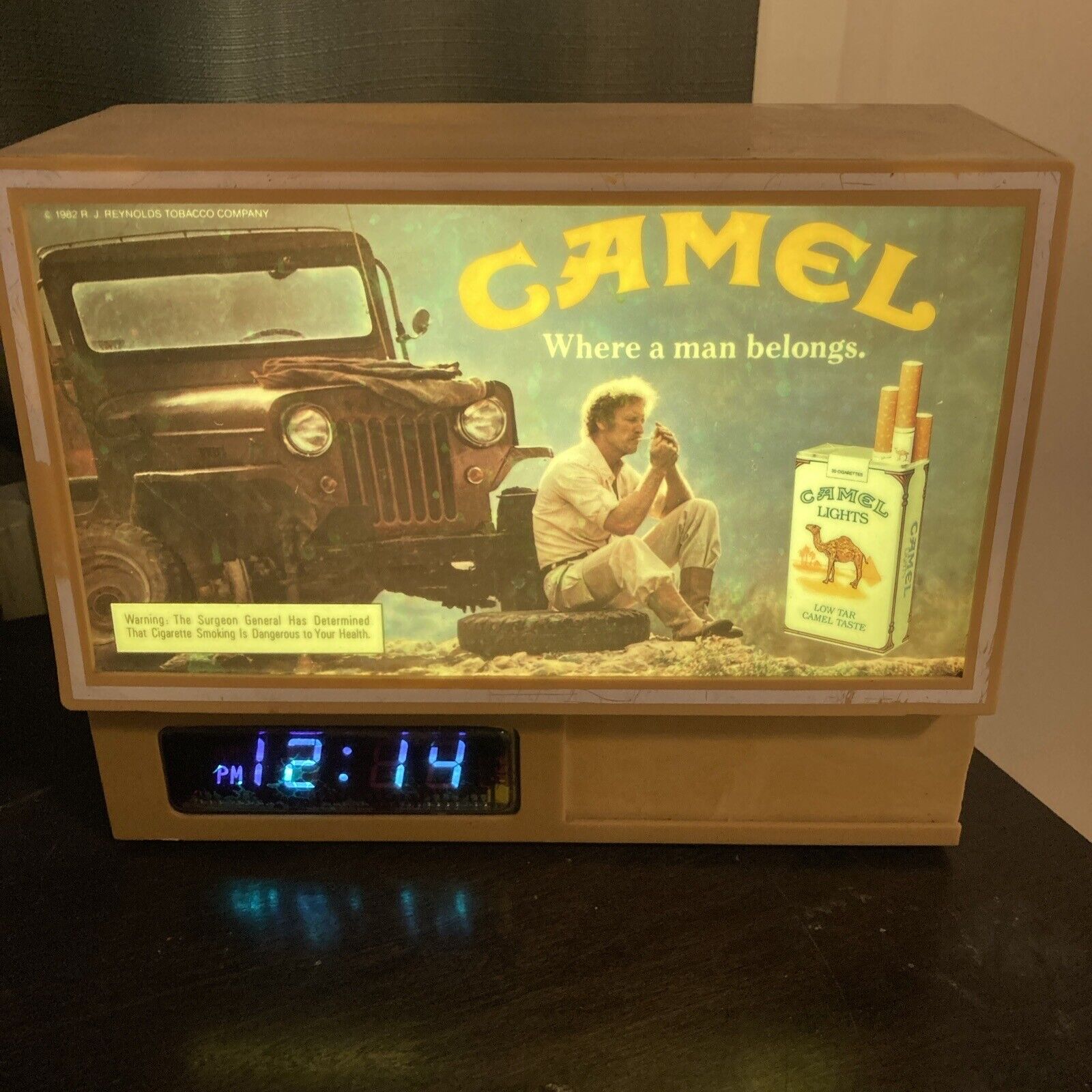 Rare Vintage 1981 Camel Cigarettes Lighted Sign Digital Clock Store Display