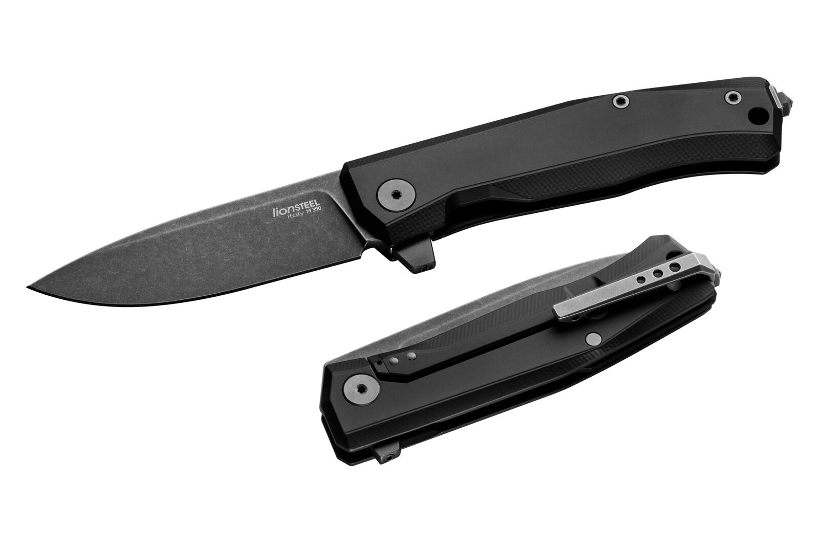 LionSteel Knives Myto Frame Lock MT01A BB Black M390 Stainless Black Aluminum
