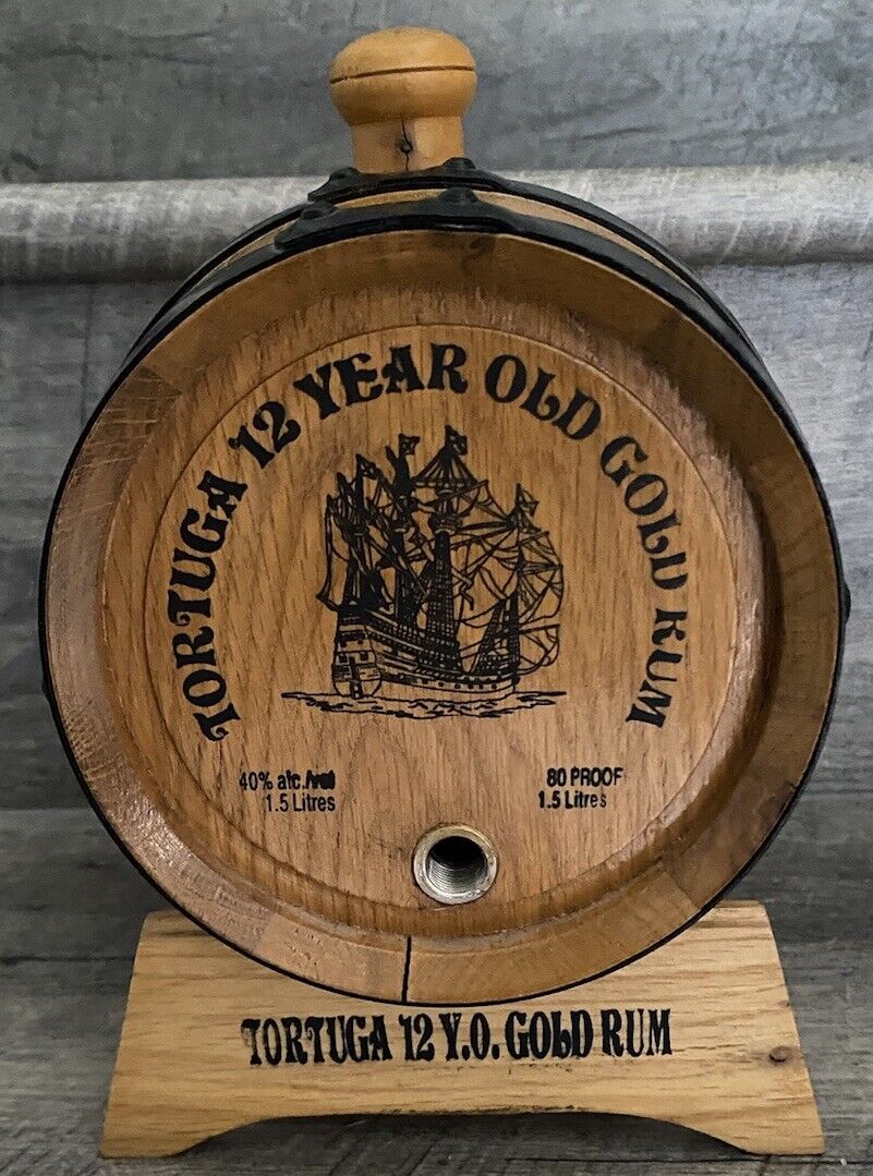 Tortuga 12 Year Old Gold Rum Wooden Barrel With Stand