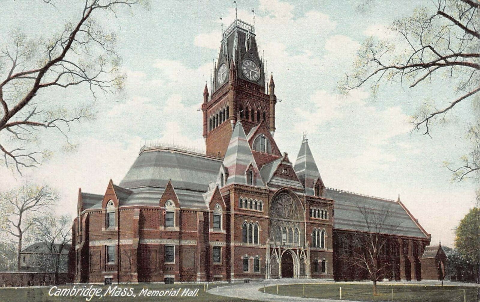 Memorial Hall, Cambridge, Massachusetts, Very Early Postcard, Unused 