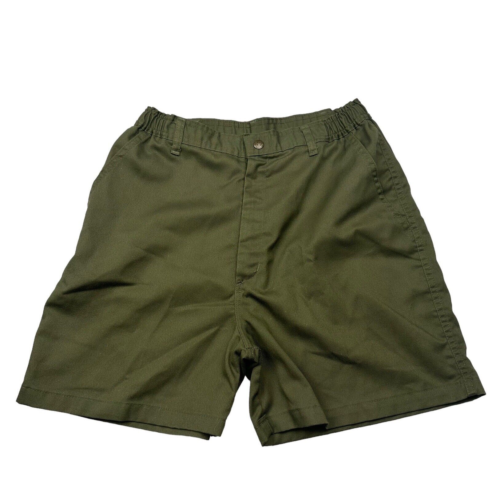 Boy Scout Shorts Size 22 waist 31 Green America BSA Uniform Pockets Vintage