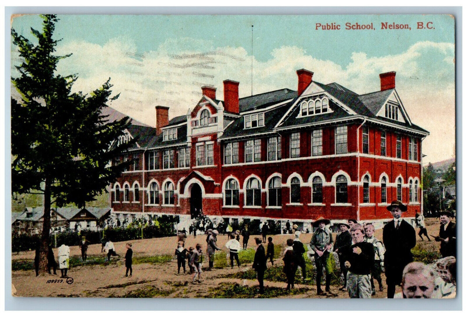 1917 Public School Nelson British Columbia Canada Antique Posted Postcard