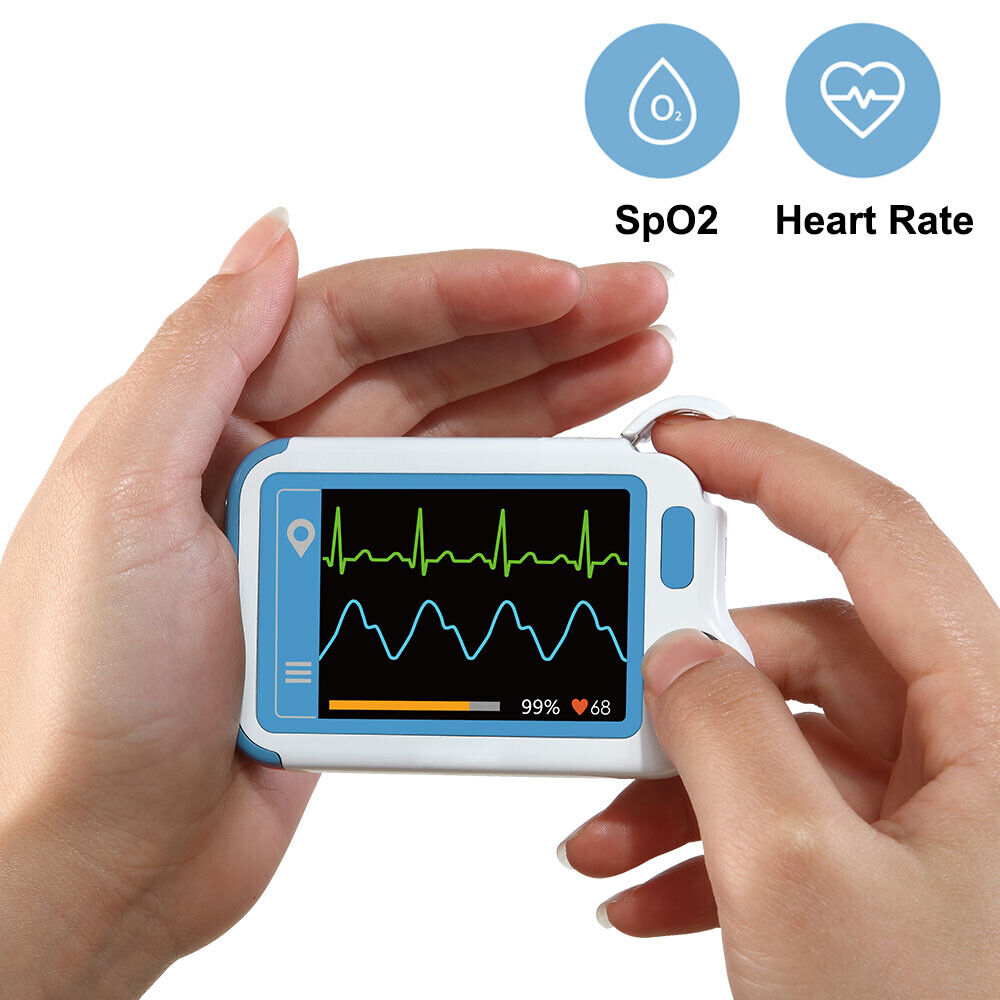 Portable ECG EKG Heart Monitor with Blood Oxygen Monitor and Free PC Software