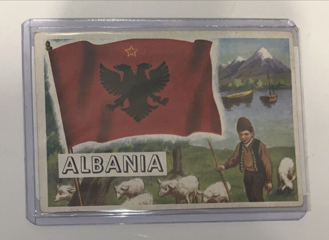 1956 Flags of the World Albania Card #27 Rare Collectible Card History