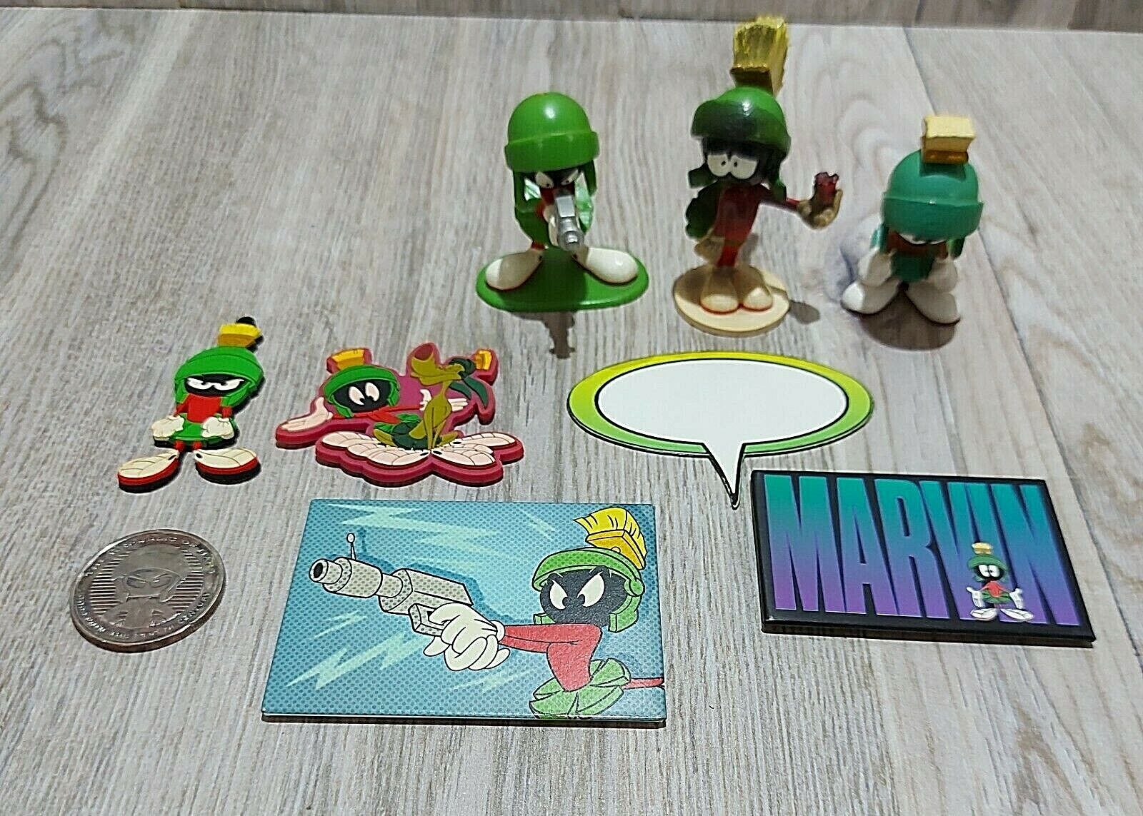 MARVIN the MARTIAN Lot Applause PVC Figures Toppers 94 1996 Fridge Magnets Coin