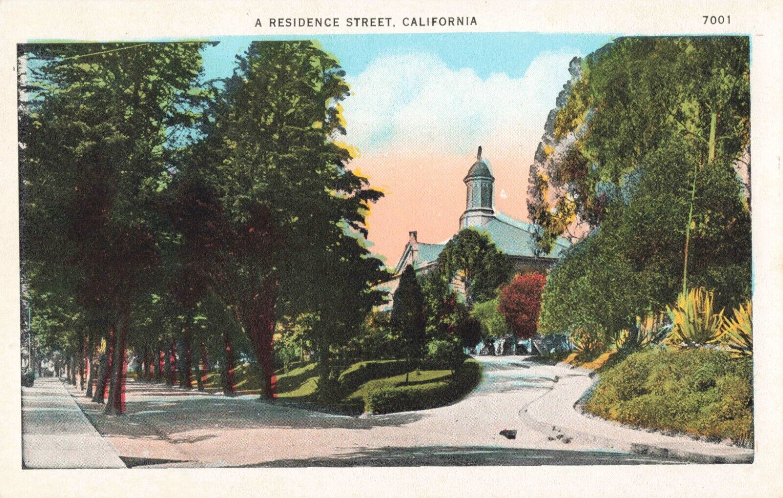 San Francisco CA California, A Residence Street, Vintage Postcard