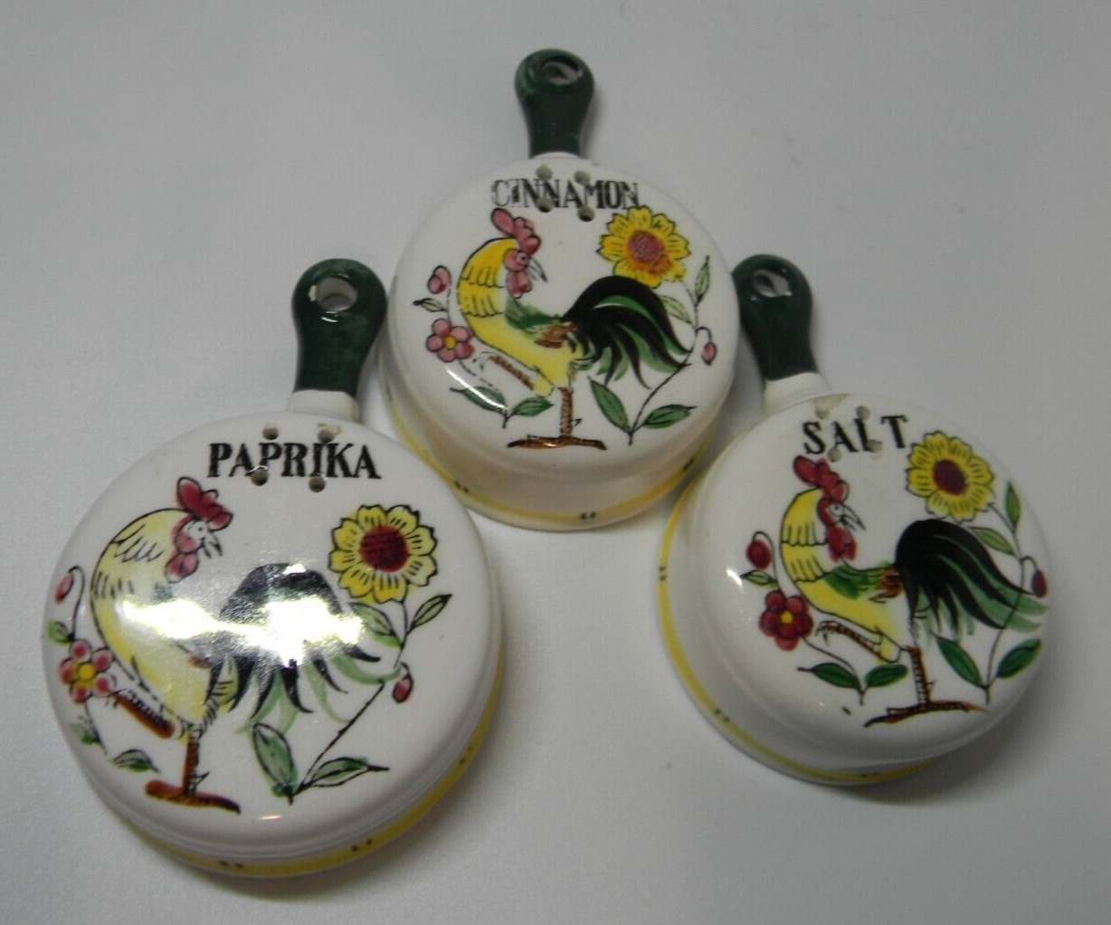 Vintage Ceramic Chicken Shakers Stackable