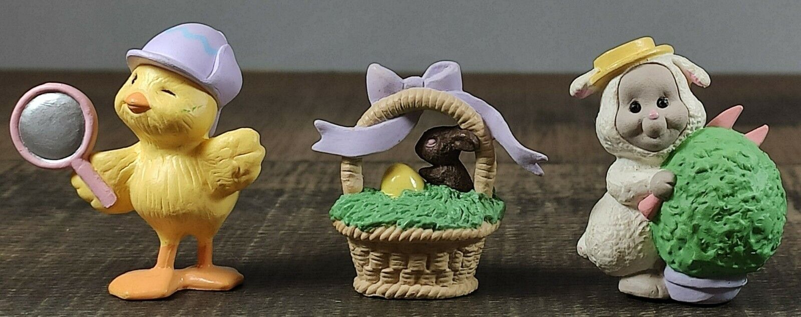 Hallmark Merry Miniatures Easter 1992- Chick, Chocolate Bunny and Lamb