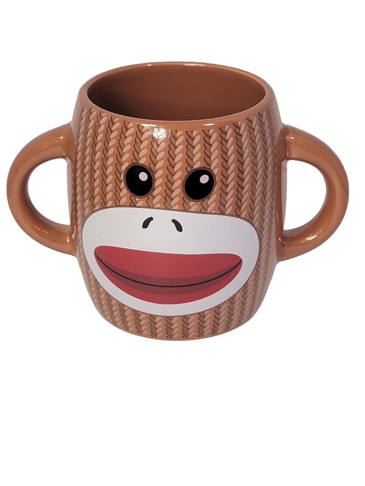 Sock Monkey Mug Coffee Tea Hot Chocolate Double Handle Novelty Galerie Ceramic 