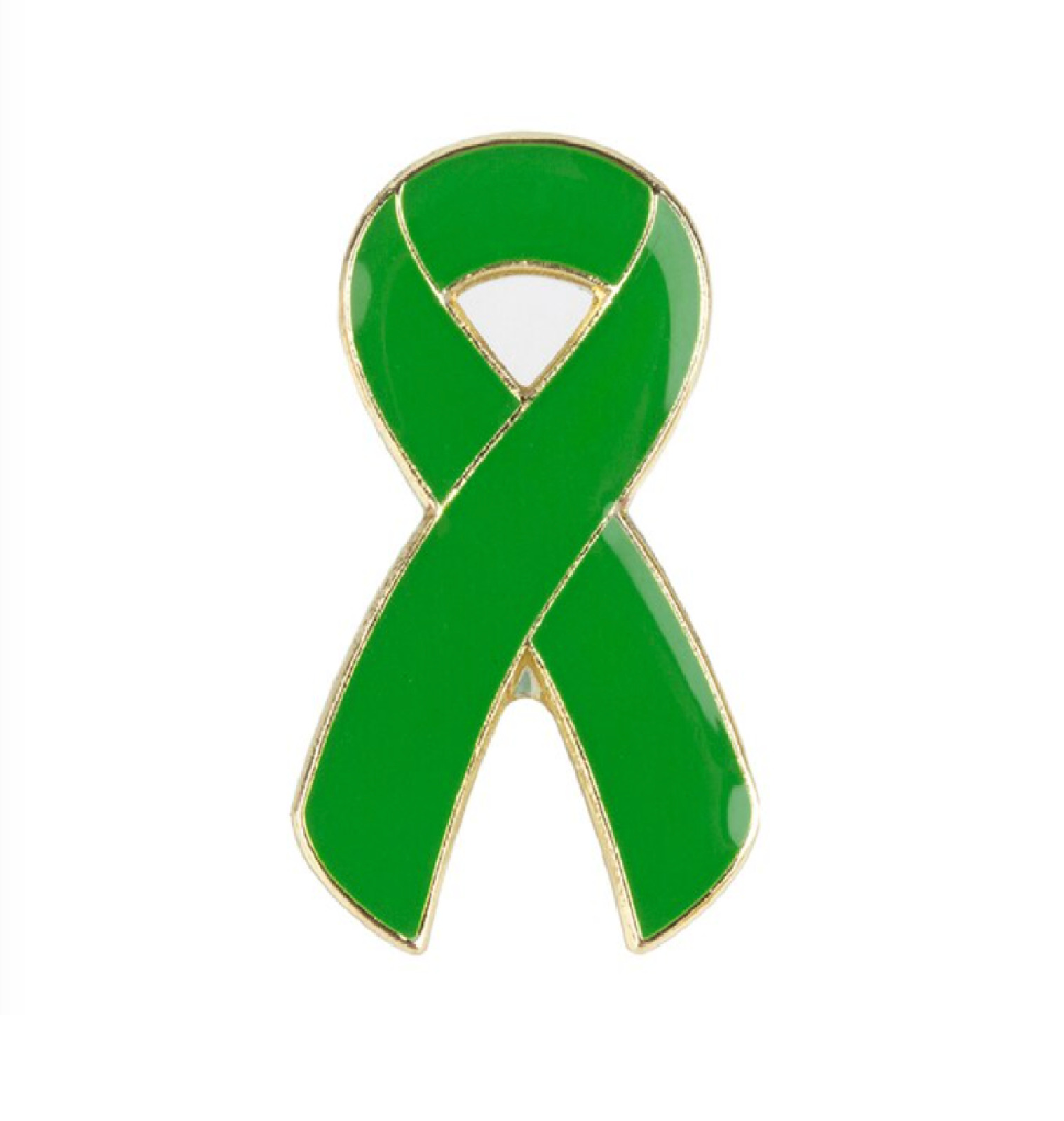 Green Ribbon Bow Mental Health Support Wellbeing Pin Badge Lapel Brooch Gift