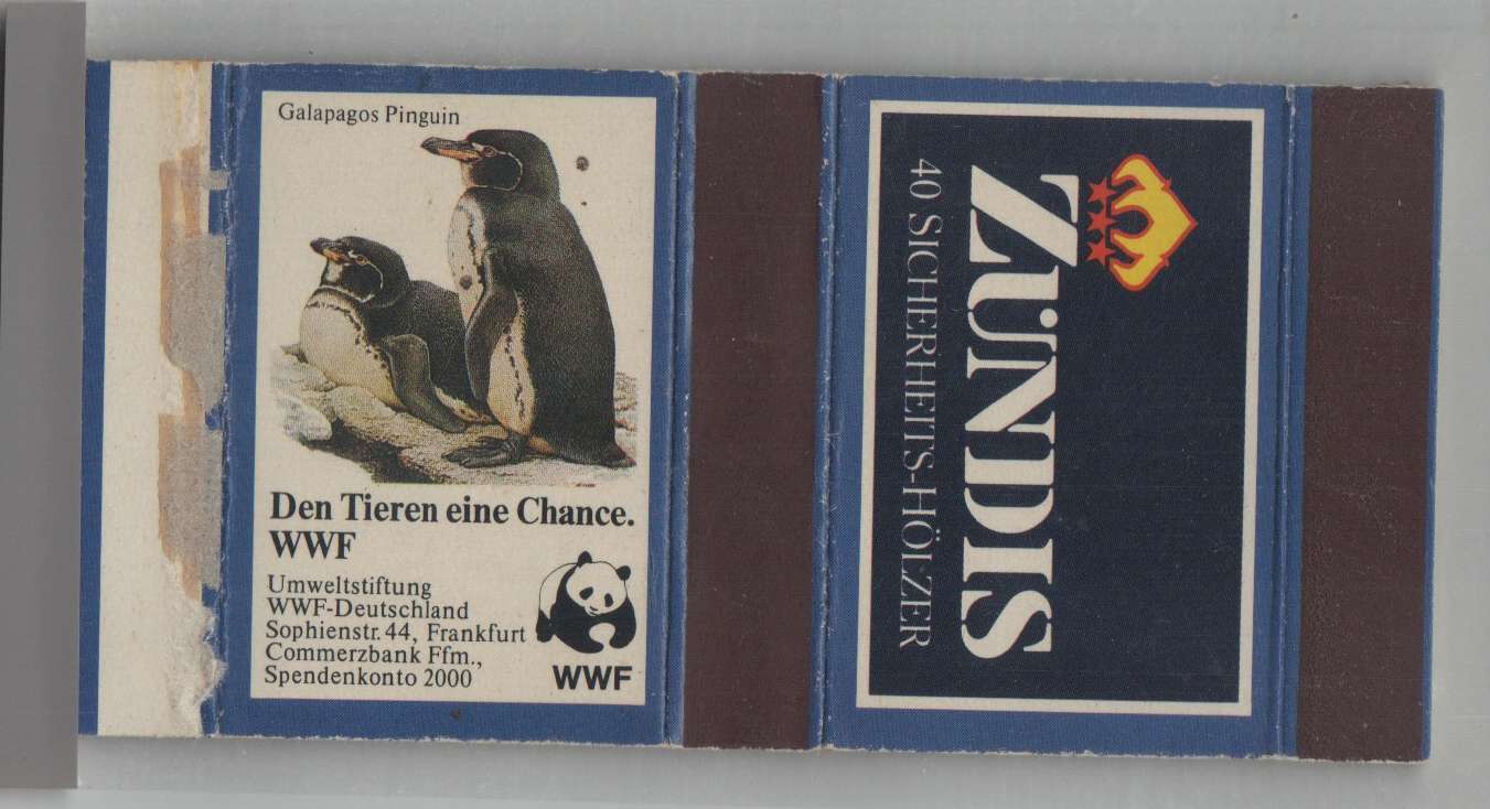 Matchbox Cover - Penguin - World Wildlife Federation