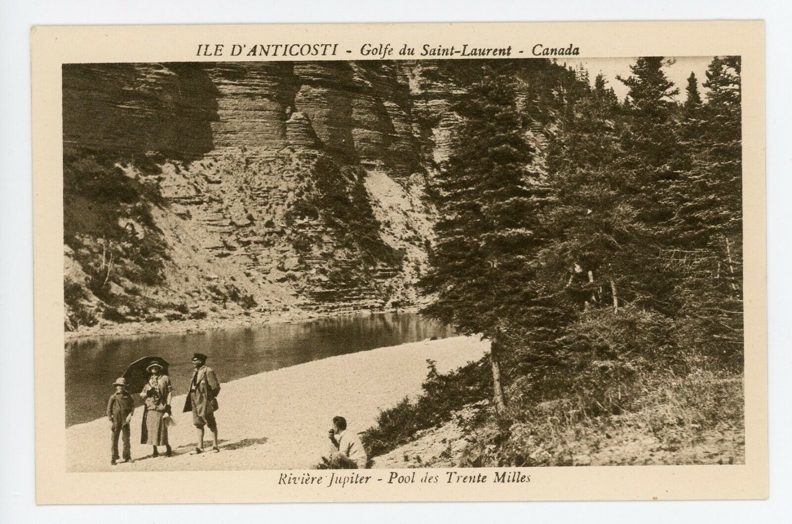 Pool Trente Milles Rivière Jupiter ILE D\'ANTICOSTI Golfe St Laurent QC 1920s 