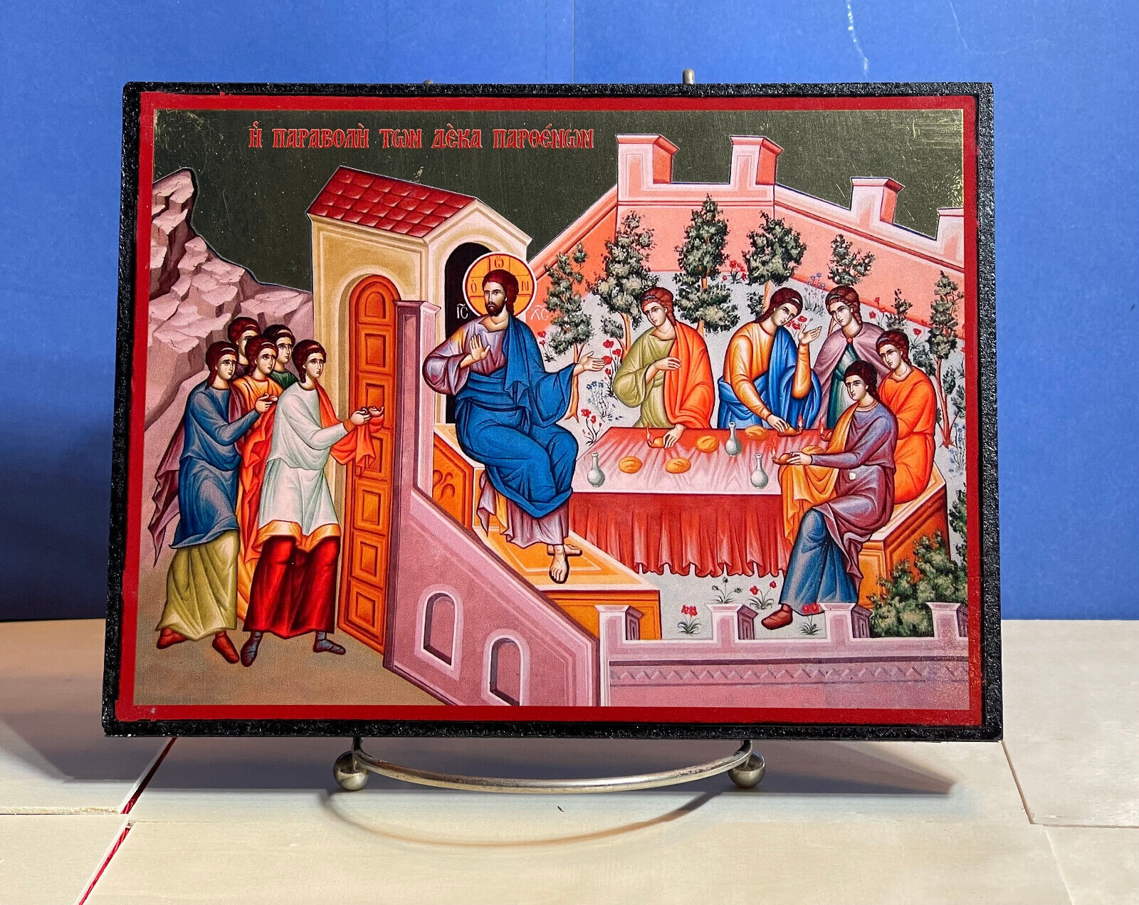 PARABLE OF THE TEN VIRGINS-Orthodox high quality byzantine style Wooden Icon 6x8